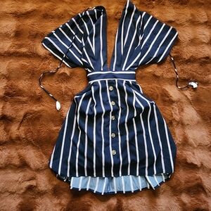 Striped Navy and White Dress From Buckle